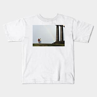 Rainbow on Calton Hill, Edinburgh Kids T-Shirt